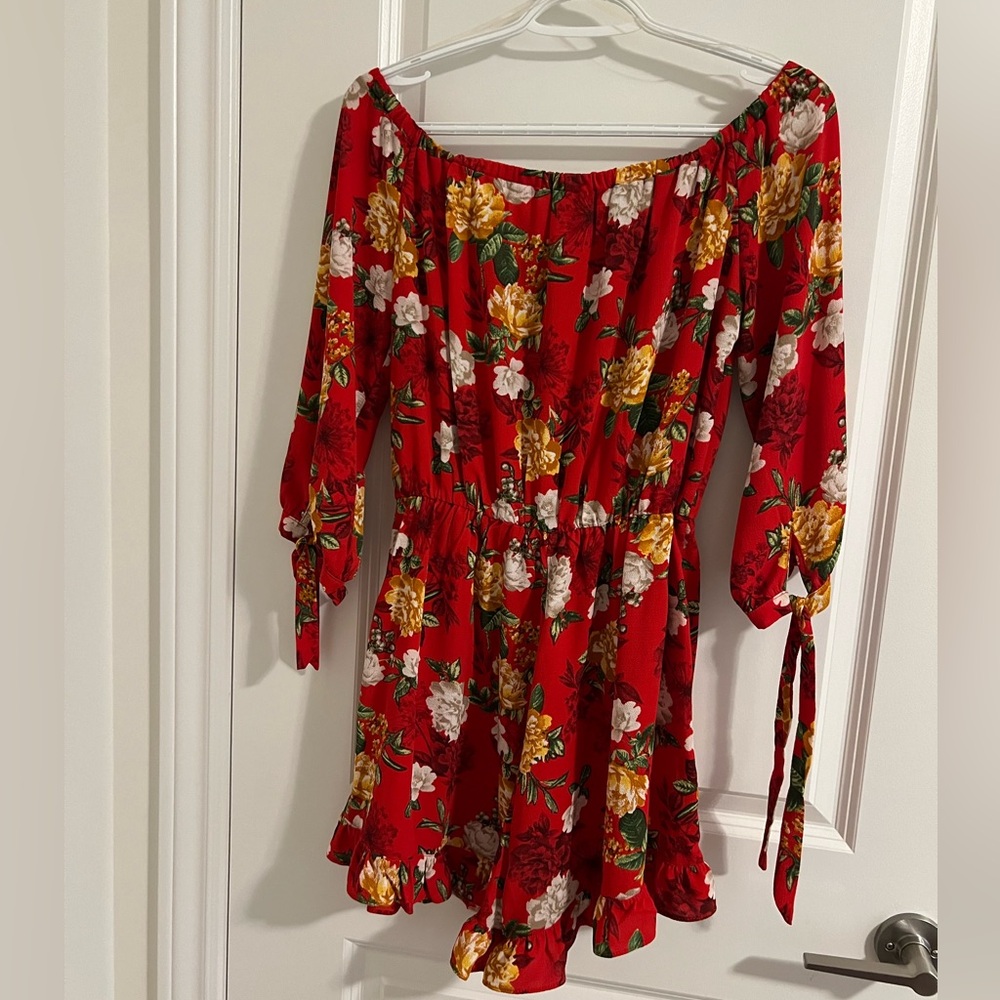 Red Floral Romper from Forever 21